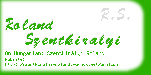 roland szentkiralyi business card